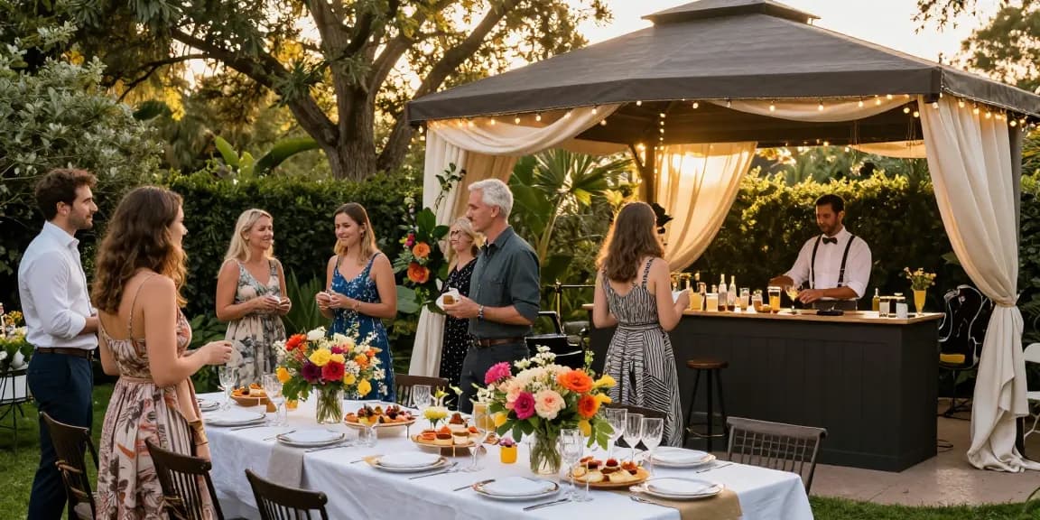 Experience the elegance of gazebo hire London at a stylish garden party with unique decor.
