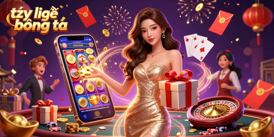 Engage with tỷ lệ bóng đá through this festive illustration showcasing vibrant casino elements and captivating characters.
