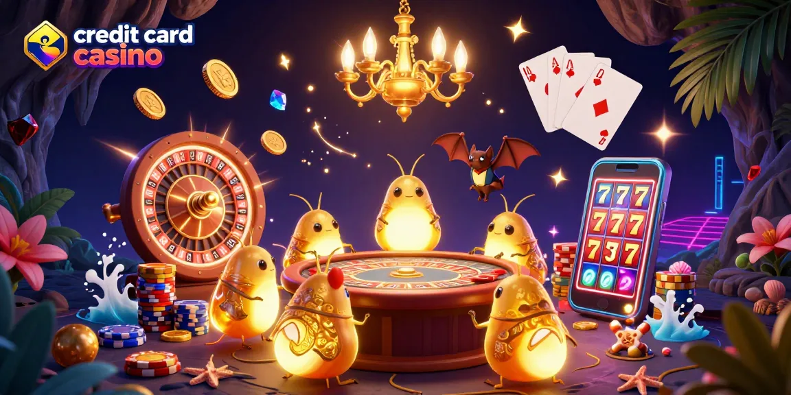 Experience the excitement at a credit card casino with glowing lights and vibrant gaming elements.