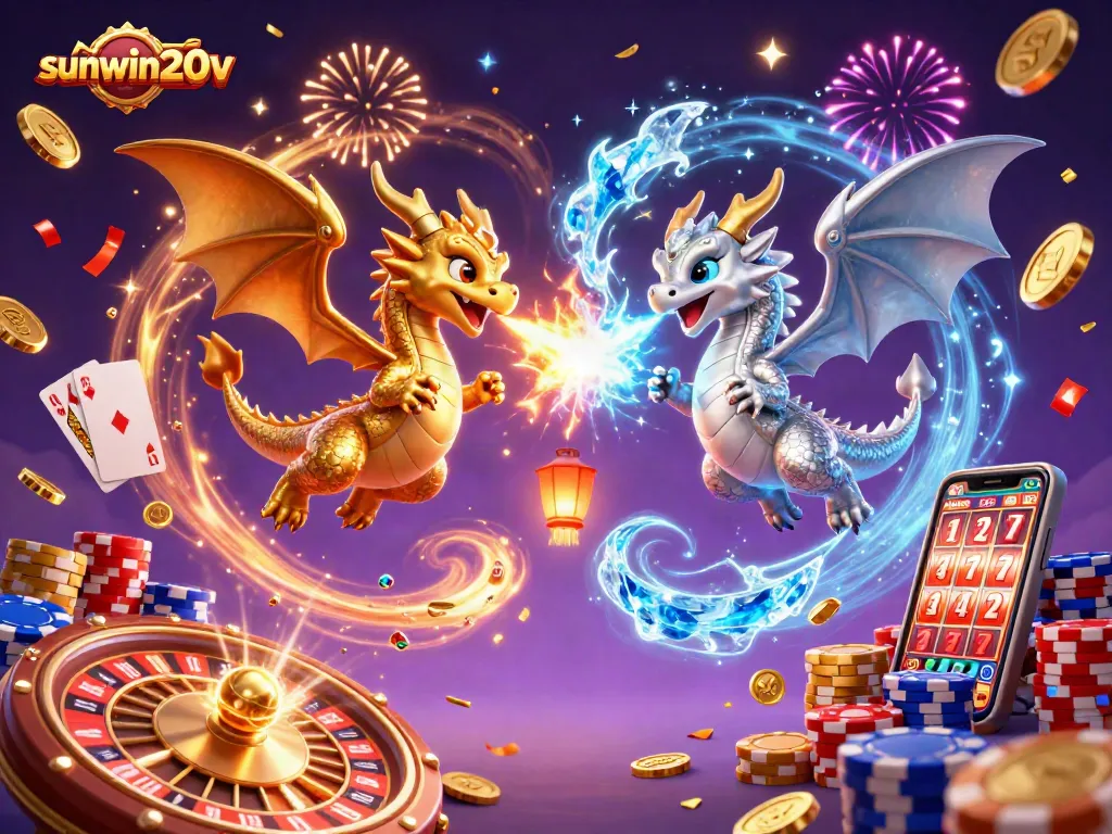 Engage with sunwin20v's thrilling casino experience featuring animated dragons and festive gameplay elements