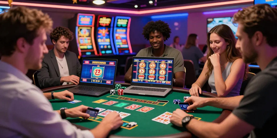 Players enjoying exciting games at credit card casinos at scoarch.org.uk, showcasing vibrant visuals and atmosphere.