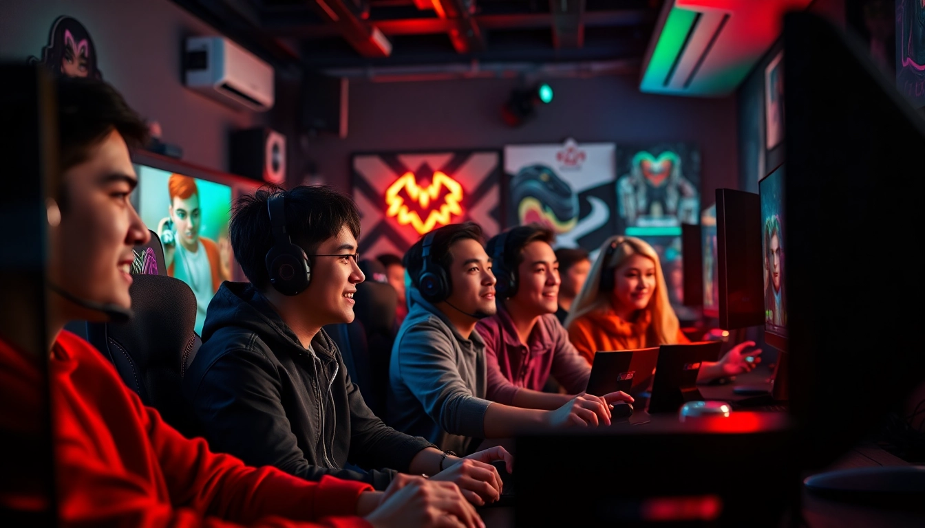 Engaging online players enjoying https://rr88.gratis/ in a vibrant gaming setup.