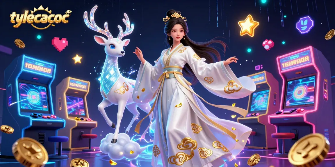 Engage with tylecacuoc in an exciting 3D illustration showcasing vibrant casino elements and characters.