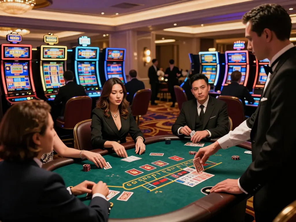 Experience the gaming excitement at GG888 with players engaged in a thrilling baccarat game.