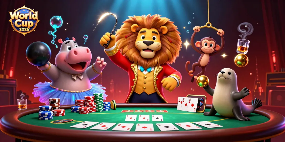 Experience World Cup 2026 with a thrilling scene of casino characters enjoying a vibrant poker game.