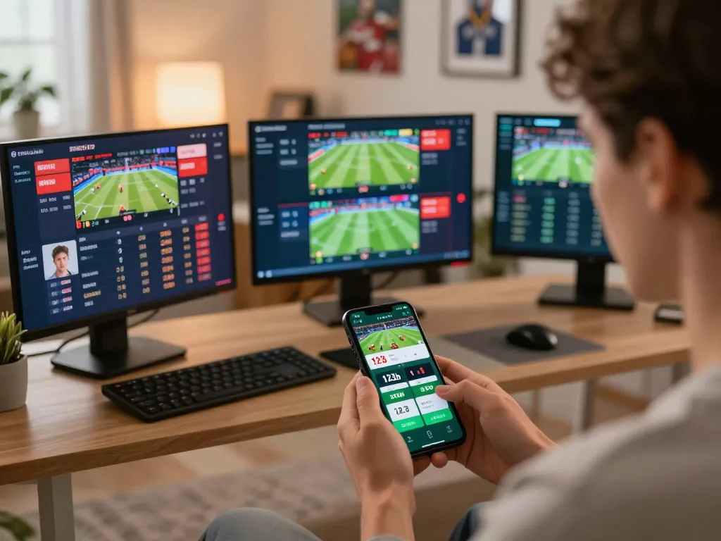 Engaging in online sports betting on 123b app while tracking exciting live odds.