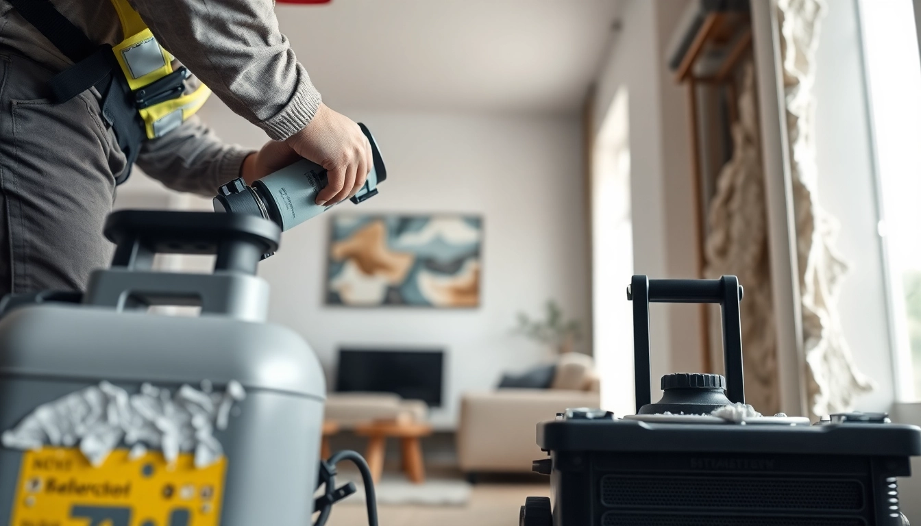 Technician performing spray foam removal in a home, showcasing efficient insulation extraction.