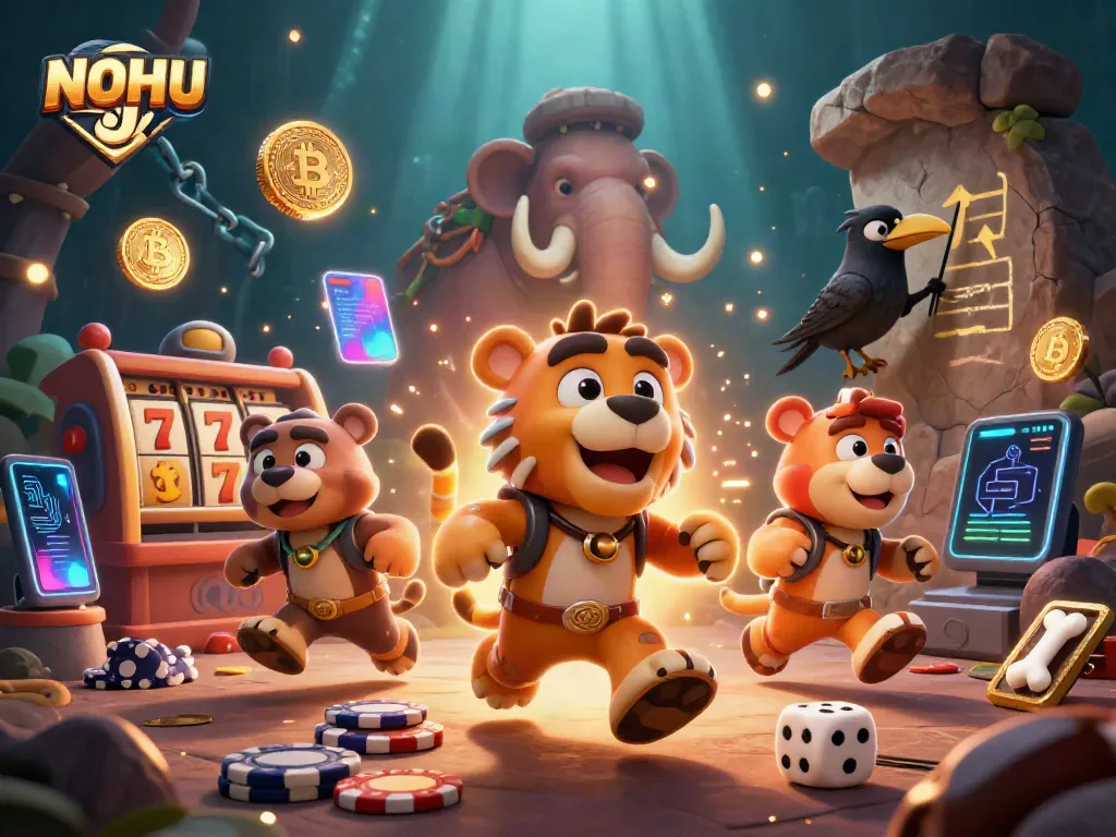 Experience thrilling slots action with NOHU's caveman duo at their prehistoric casino.