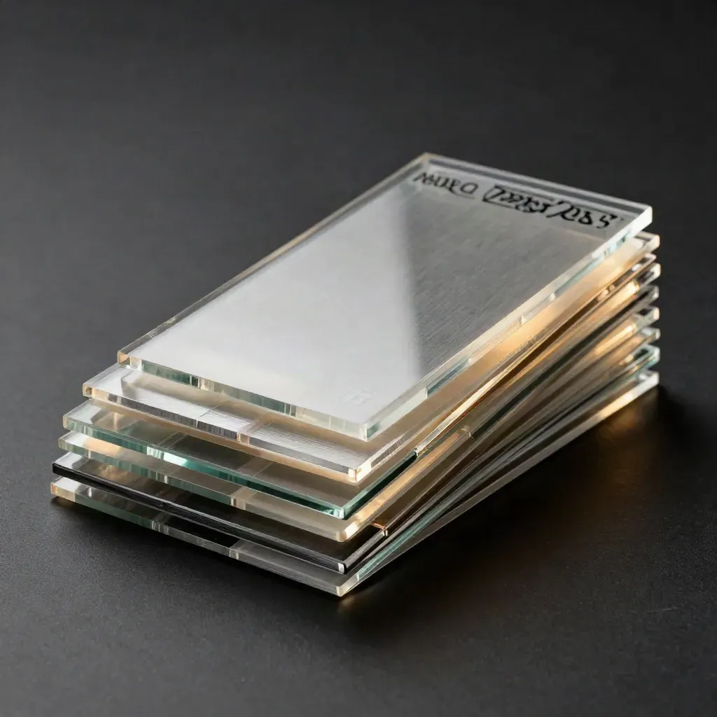 Stacked translucent SaaS access kit on a dark studio surface with glowing edge light.