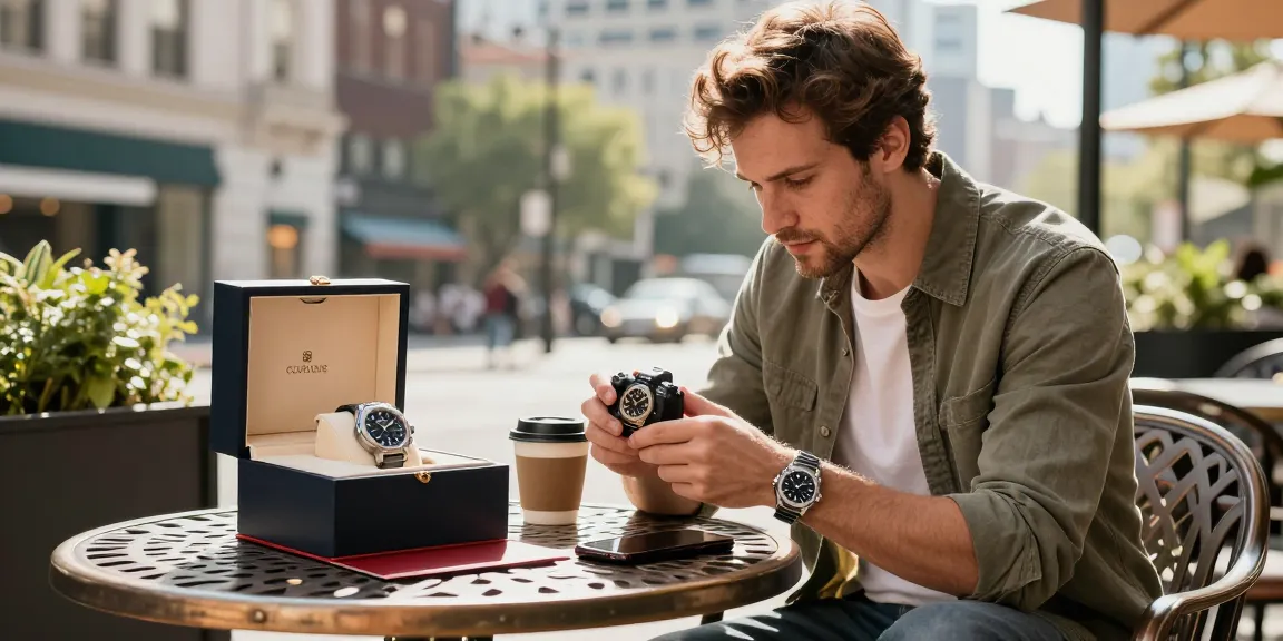 Luxury replica watch displayed outdoors, showcasing its elegance and craftsmanship.