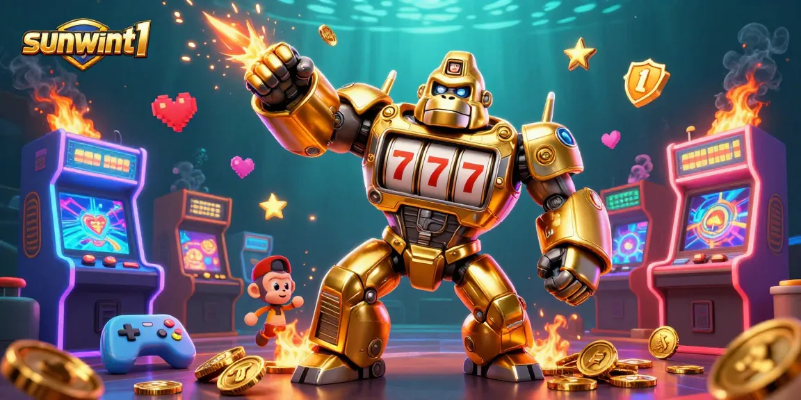 Experience thrilling jackpots with the golden gorilla mech at sunwint1's vibrant casino.