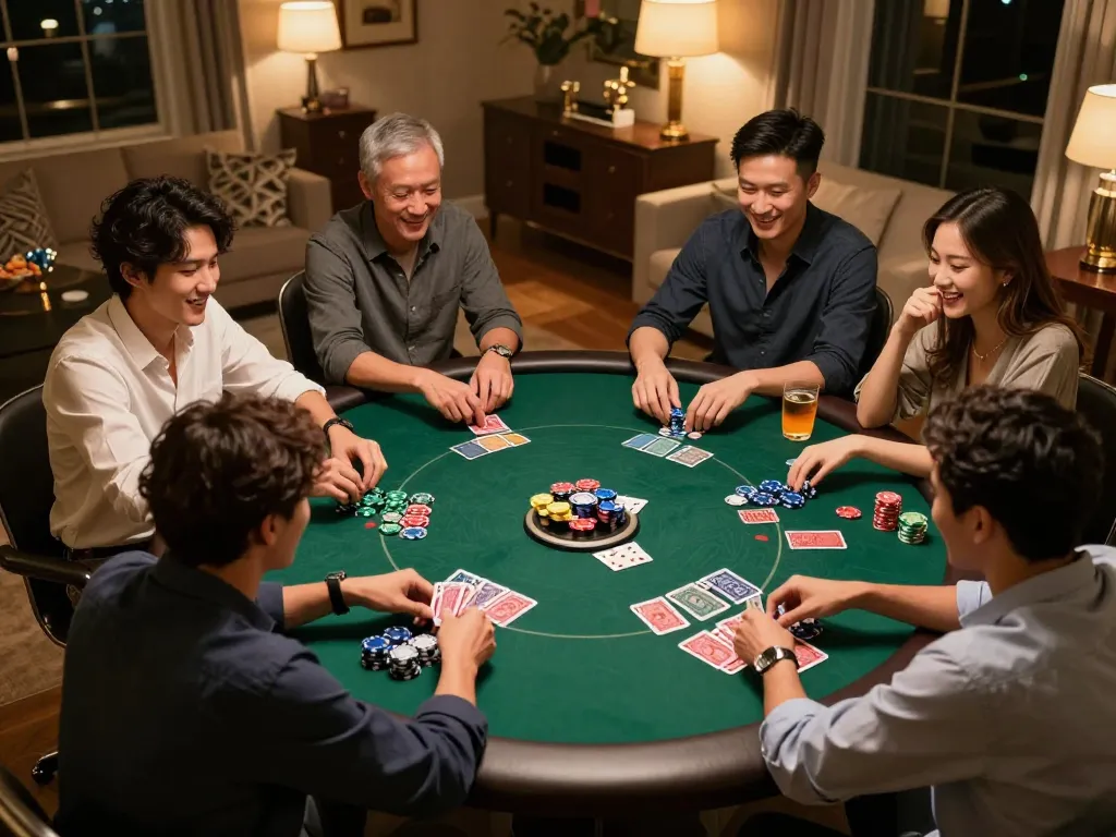 go8 poker night with friends at home showcasing strategy, chips, and cards