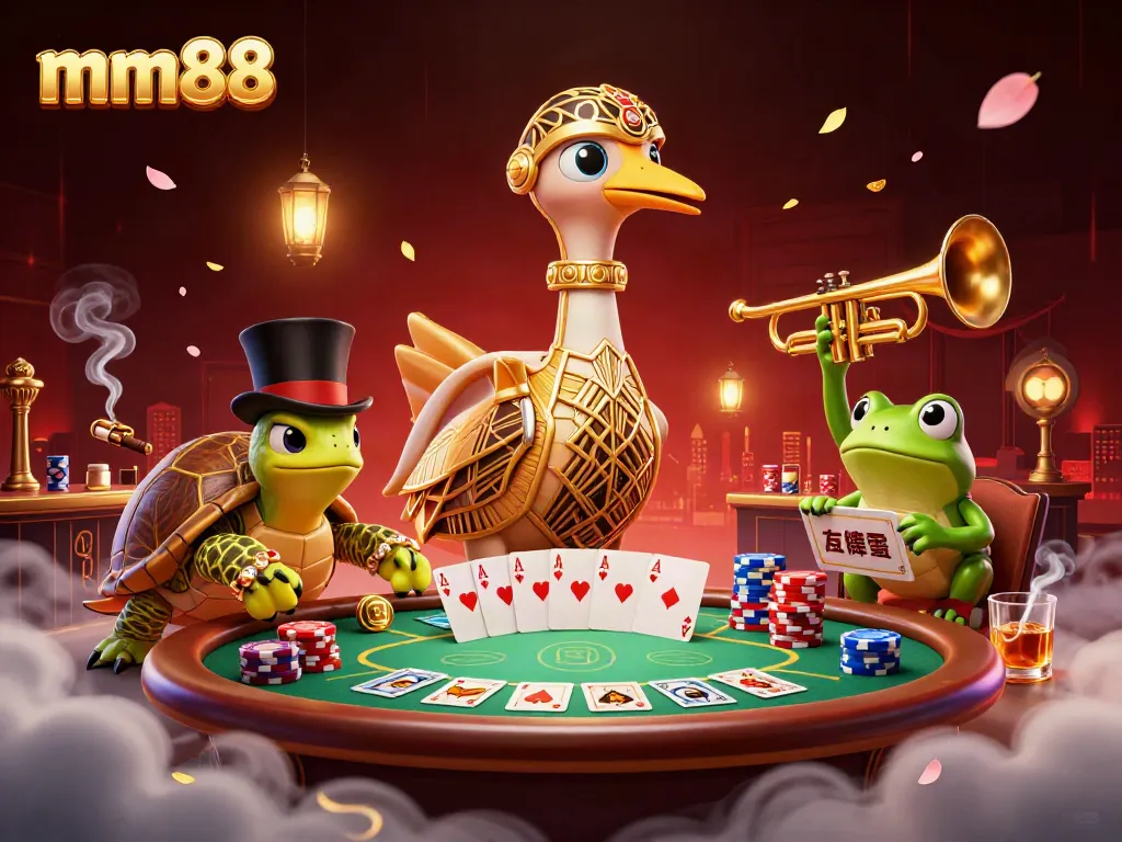 Engage with mm88 at a vibrant speakeasy scene featuring classic casino elements.