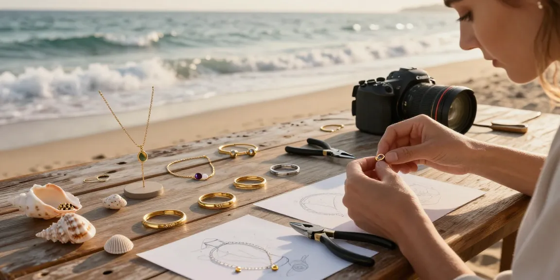 Modern heirloom jewellery displayed with coastal inspiration, capturing elegance and craftsmanship.