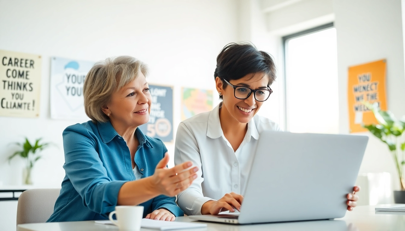 Guide towards an ideal career in a bright coaching session with encouragement and engagement at the center.