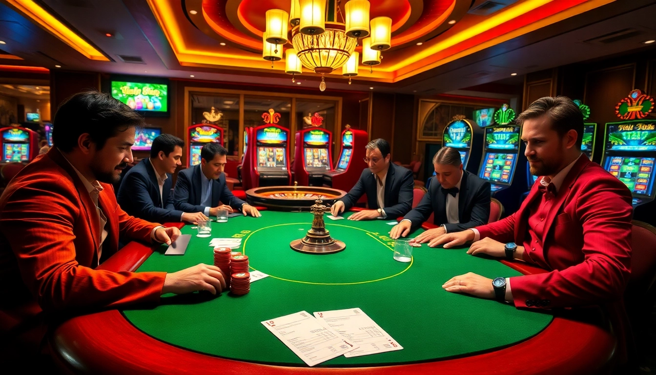 High-stakes poker scene at https://twin68.world/ showcasing chips, cards, and a colorful roulette wheel.