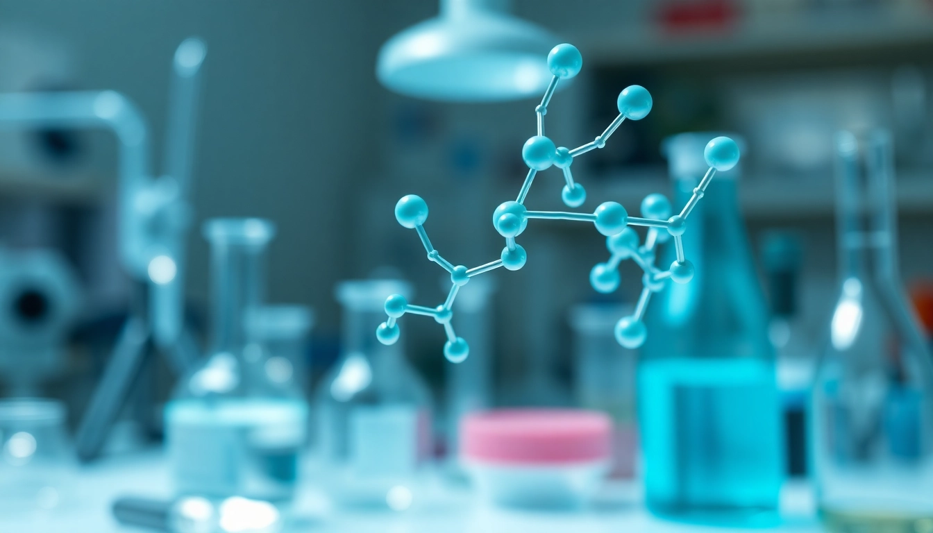 Revealing Peptides molecular structure in a lab, showcasing research precision and clarity.