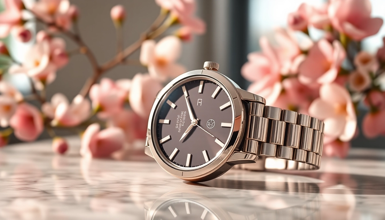 Discover the exquisite details of the Ladies Classic Smart Watch displayed elegantly with floral accents.