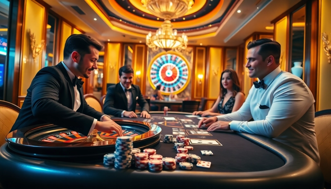 Engage in thrilling gameplay at https://luck8.bid/ with luxury casino elements like roulette and poker tables.