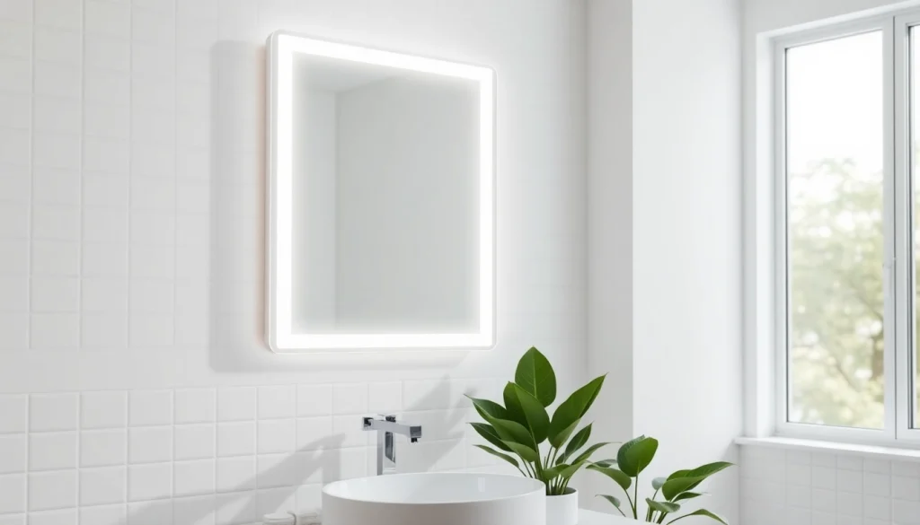 Illuminate your space with a beautiful mirror light mirror showcasing LED features.