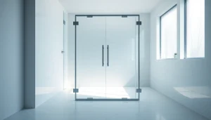 Shower doors UK featured in a modern bathroom design with elegant glass fixtures.
