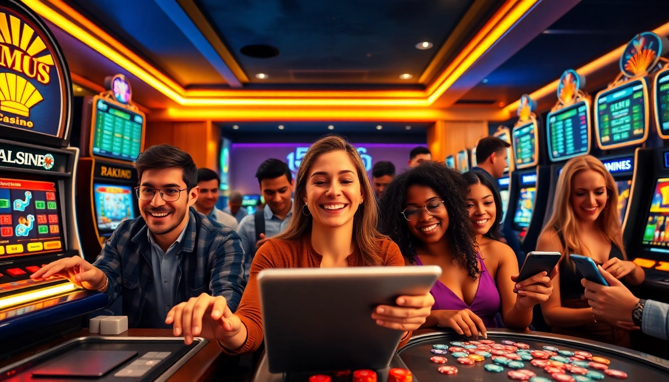 Explore exciting online gaming at https://566.beauty/, featuring diverse players enjoying poker, slots, and sports betting.