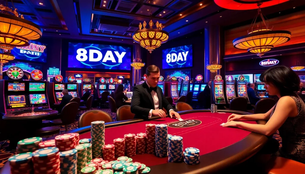 Experience the thrill of 8DAY gaming at a luxury casino where excitement meets strategy.