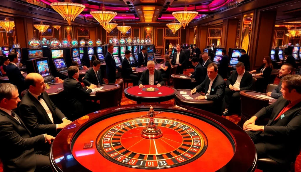 Experience an exciting casino atmosphere with roulette and poker at https://cm88ii.com/ as players engage in thrilling games.