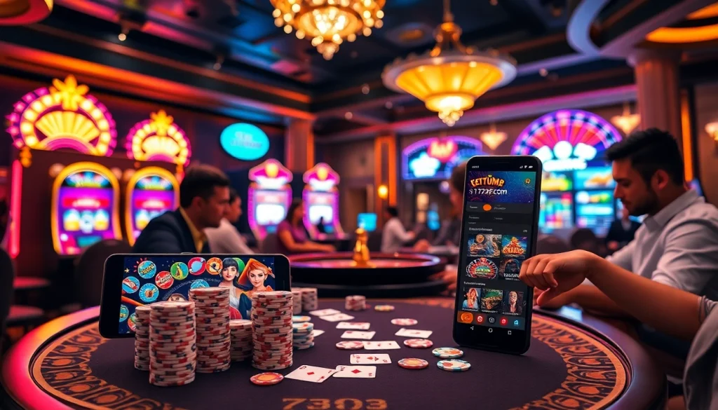 Engaging poker game at https://789fcom.asia/, showcasing vibrant casino atmosphere with lively players.