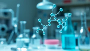 Revealing Peptides molecular structure in a lab, showcasing research precision and clarity.