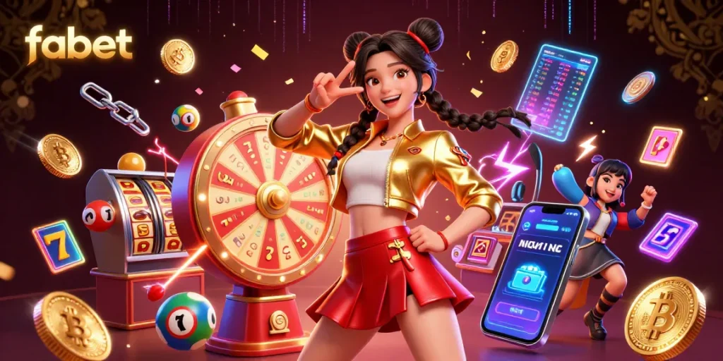 Spin jackpots with fabet while enjoying vibrant casino elements and a lively atmosphere.