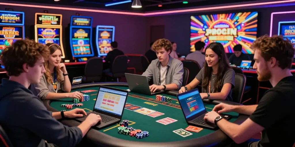 UK players at online credit card casinos engaging with games on https://scoarch.org.uk in a lively atmosphere.