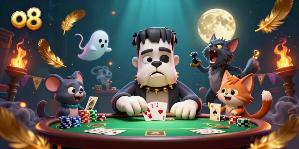 Experience thrilling poker nights at o8 with dynamic characters and a vibrant casino atmosphere.