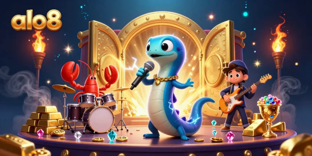 Experience the excitement of alo8 as the 3D electric eel DJ pumps up the underwater casino stage.
