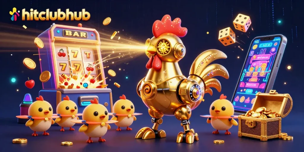 Win big at hitclubhub with exciting casino games surrounded by vibrant jackpot elements.